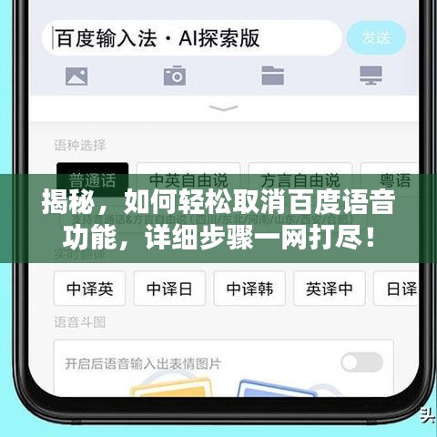 揭秘，如何輕松取消百度語音功能，詳細步驟一網(wǎng)打盡！