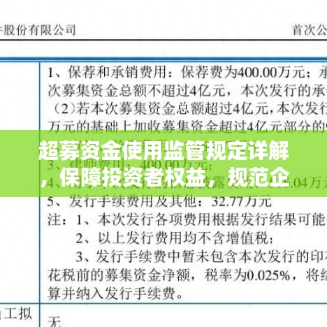 超募資金使用監(jiān)管規(guī)定詳解，保障投資者權(quán)益，規(guī)范企業(yè)資金運用