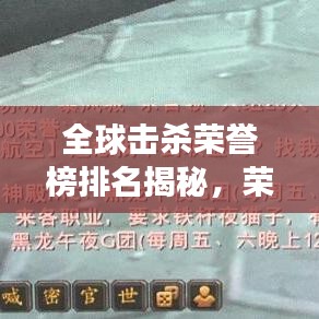 全球擊殺榮譽(yù)榜排名揭秘，榮耀背后的故事