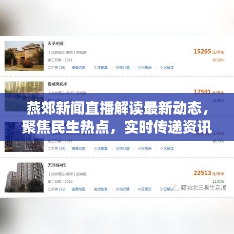 燕郊新聞直播解讀最新動態(tài)，聚焦民生熱點，實時傳遞資訊情報